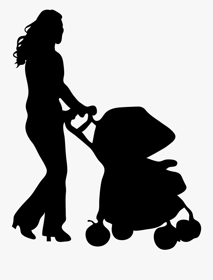 Female Silhouette With Baby, Transparent Clipart