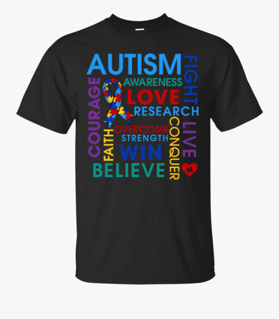 Autism Fight Love Believe Awareness - Active Shirt, Transparent Clipart