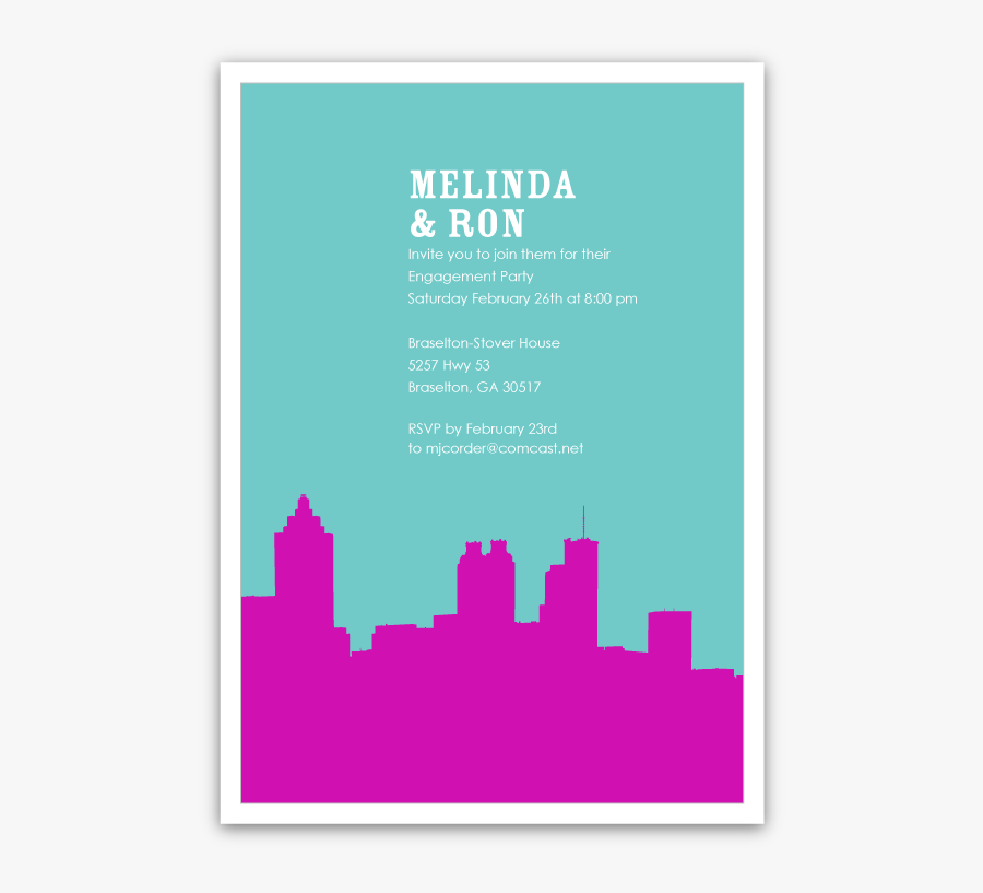 Atlanta Skyline Silhouette Party Invitations Ian Amp - Skyline, Transparent Clipart