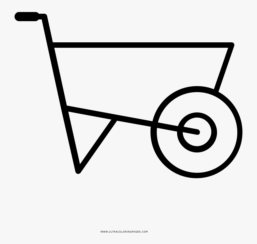 Wheel Barrow Coloring Page Line Art , Free Transparent Clipart
