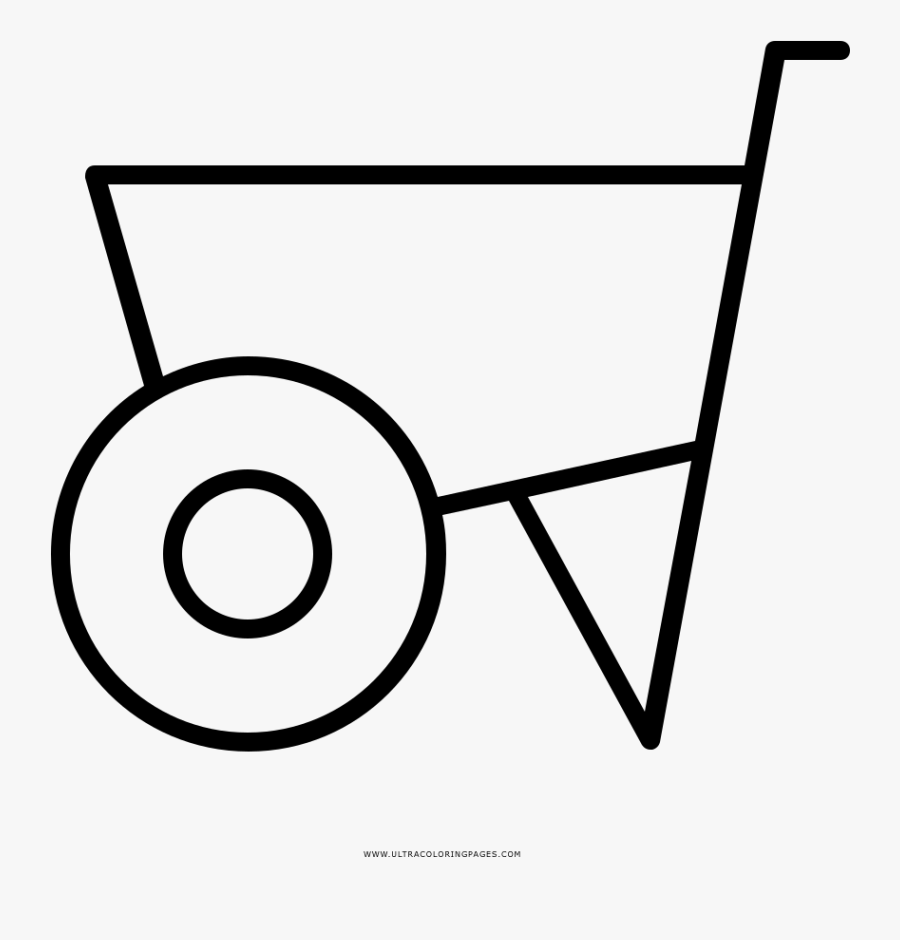 Wheel Barrow Coloring Page - Circle, Transparent Clipart
