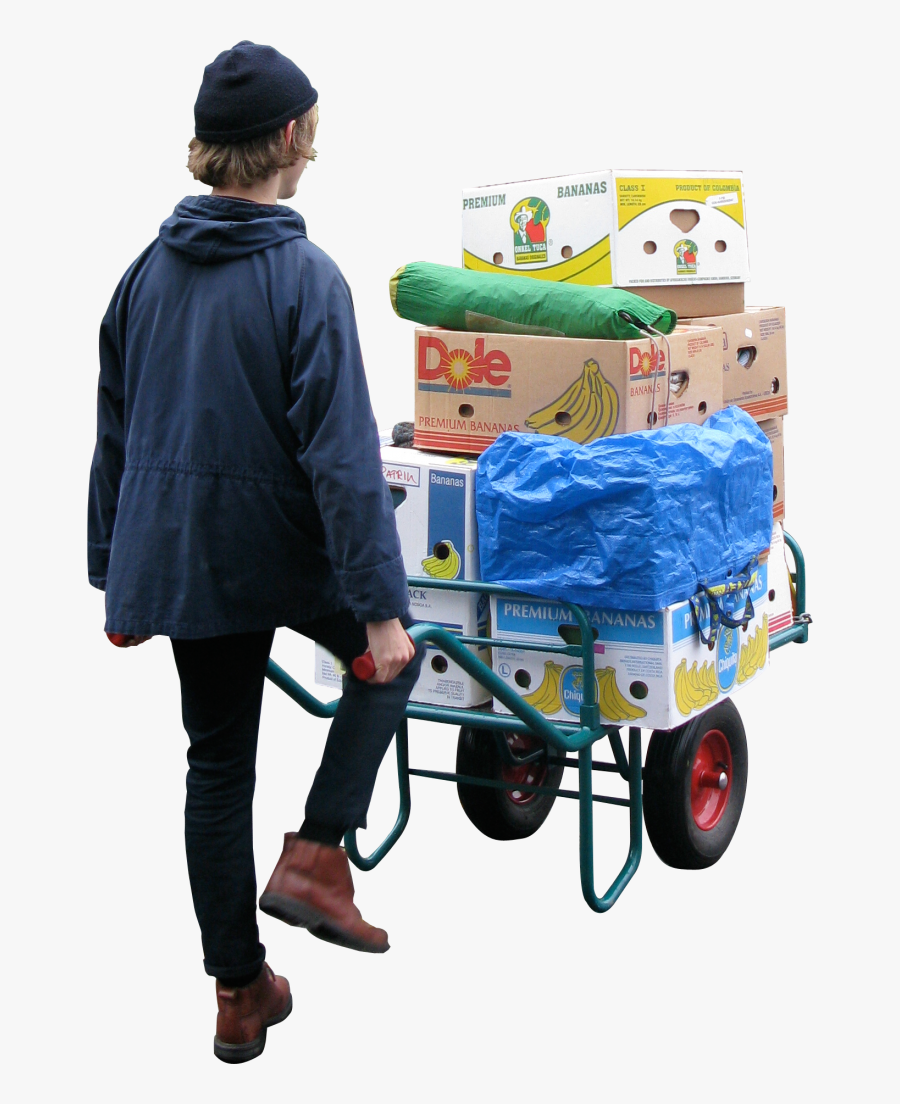 Moving Wheelbarrow Png Image - Man With Wheelbarrow Png, Transparent Clipart