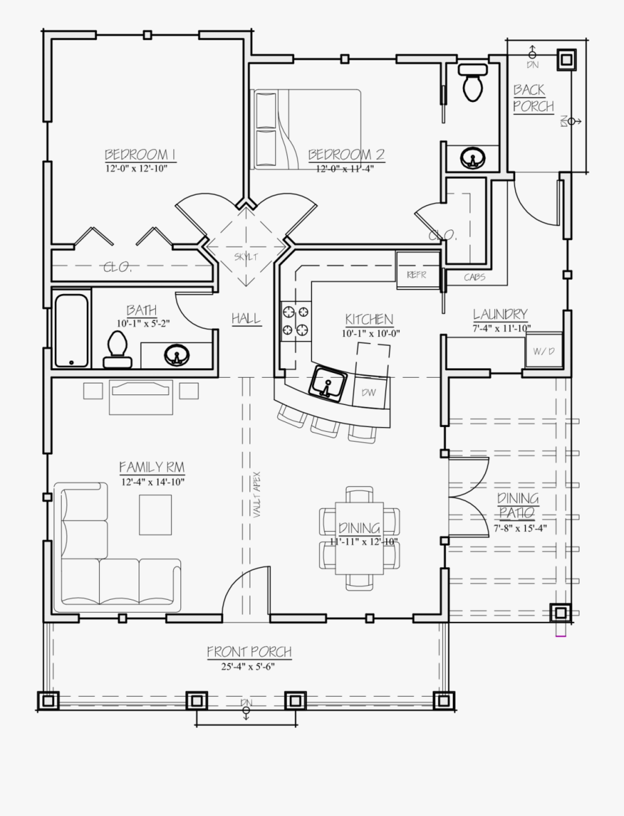 Transparent Master Clipart - 3 Bed 1.5 Bath Floor Plan, Transparent Clipart