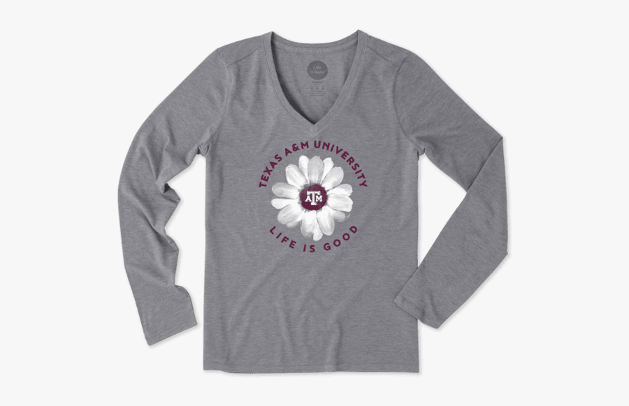 Women"s Texas A&m Daisy Long Sleeve Cool Vee - T-shirt, Transparent Clipart