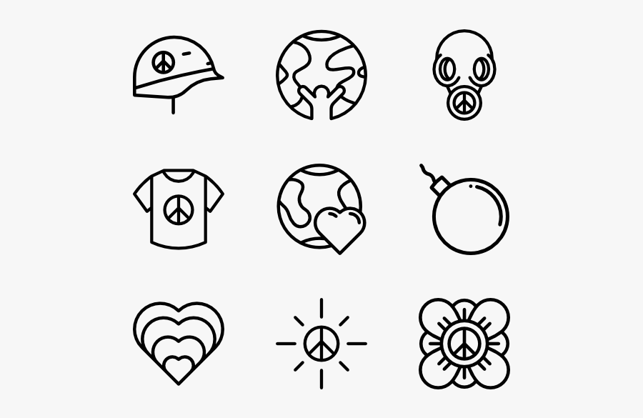 Vector Van Hippie - Hippie Icons Transparent Background, Transparent Clipart