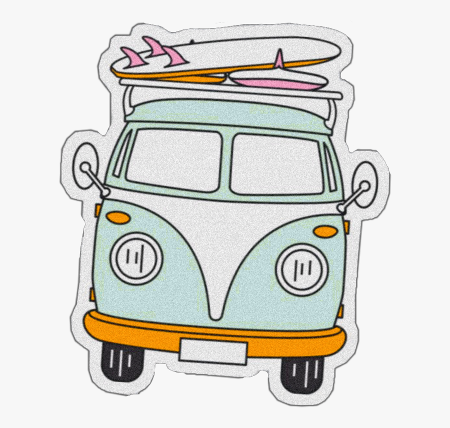 #sticker #cute #retro #vintage #hippie #aesthetic #hippievan - Vw Van Sticker, Transparent Clipart