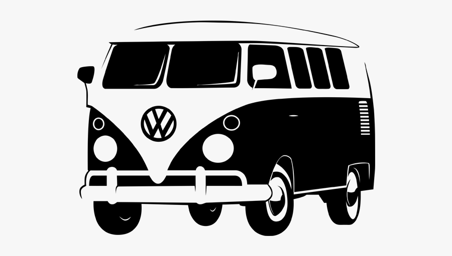 Hippie Bus Schwarz Weiß, Transparent Clipart