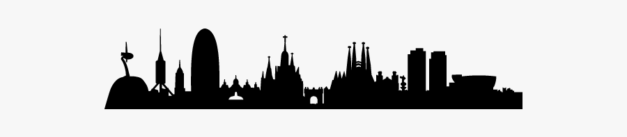 Barcelona Skyline Silhouette Drawing - Skyline Barcelona Vector Free, Transparent Clipart
