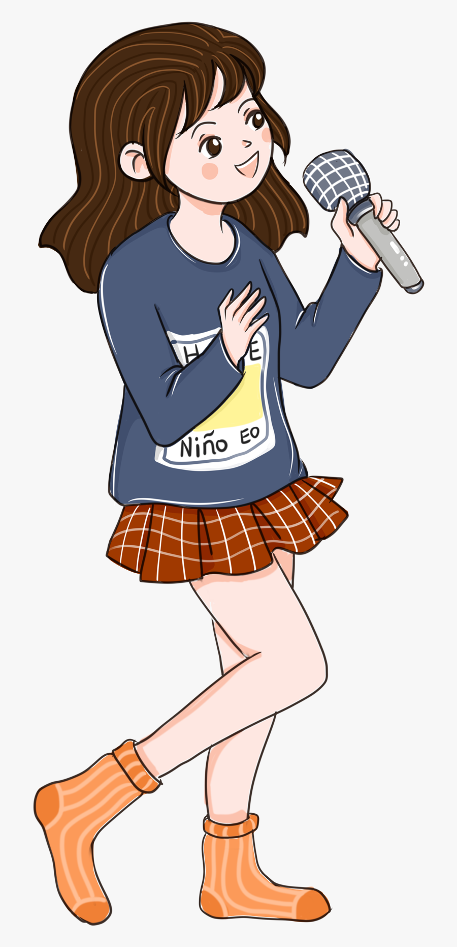 Cartoon Arm Png - Singing Girl Png, Transparent Clipart