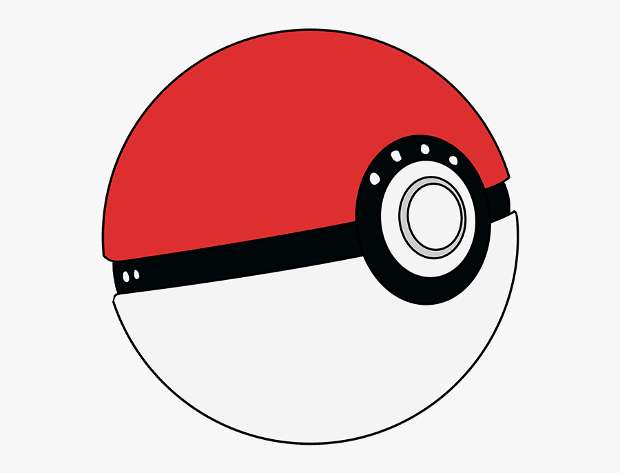 How To Draw Poke Ball - Poke Ball Cartoon Drawing, Transparent Clipart