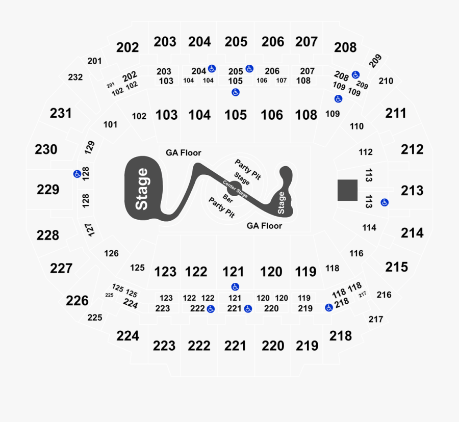 Chi Health Center Omaha Section 221 Row V - Chi Health Center Seating Chart With Rows, Transparent Clipart