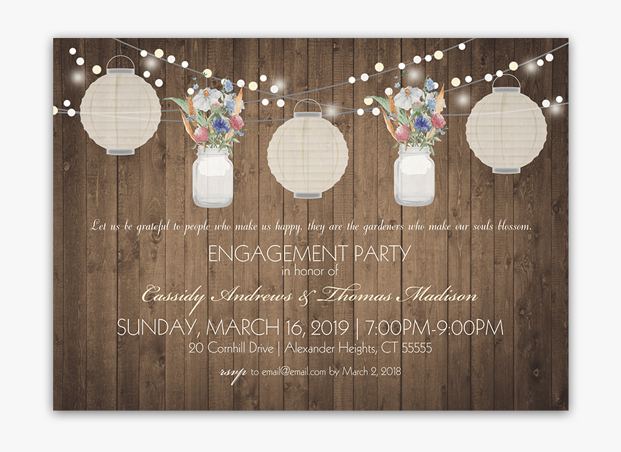 Engagement Invitation Mason Jars, Transparent Clipart
