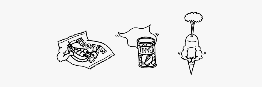 Frozen And Tinned Veggies Can Be As Healthy As Fresh - Cartoon, Transparent Clipart
