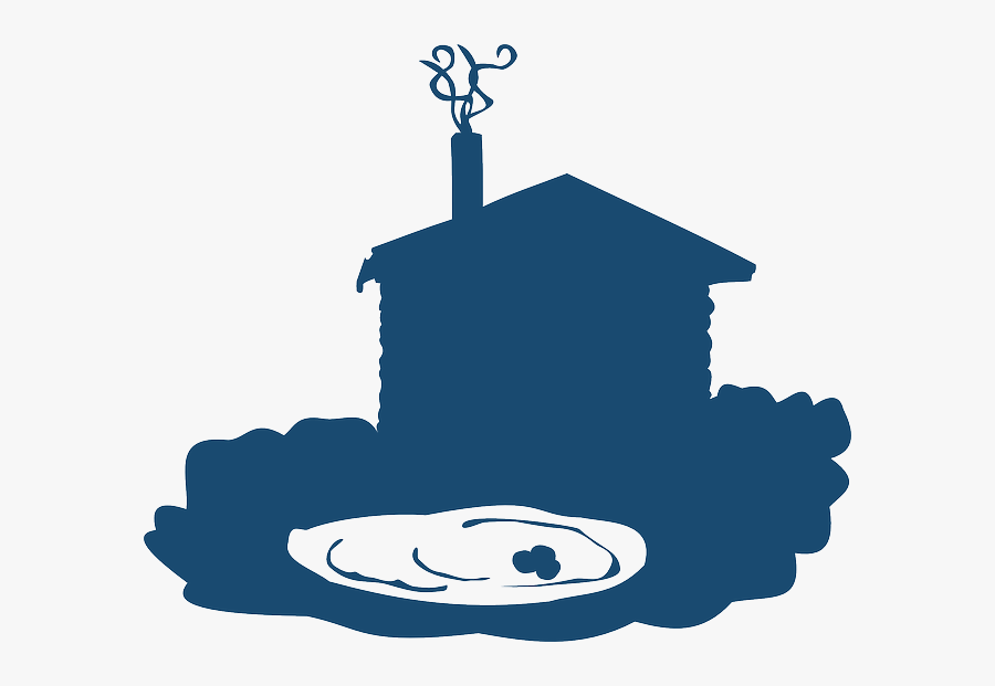 Blockhouse, House, Pond, Sauna, Silhouette, Blue - Sauna Cliparts, Transparent Clipart