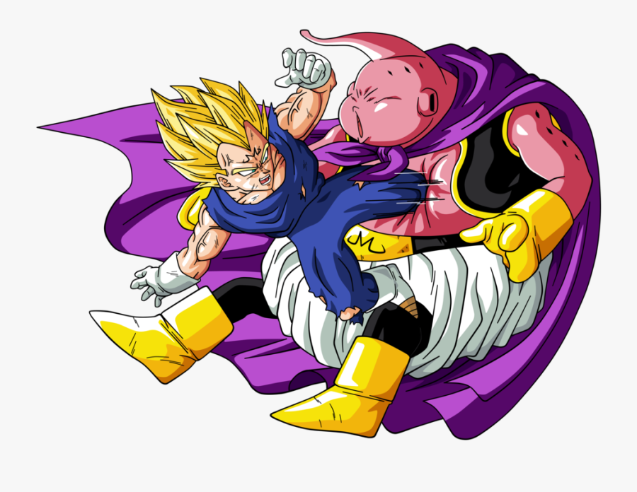 Cartoon,fictional Art,fiction,dragon - Majin Vegeta Vs Majin Boo, Transparent Clipart