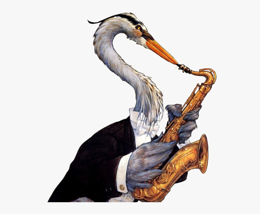 Clip Art Animals Saxophone - Журавли Клипарт, Transparent Clipart