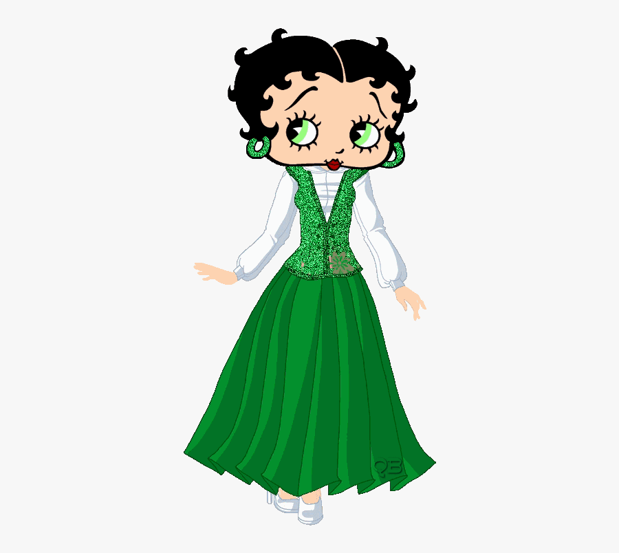 St Patrick Day Animated Clip Art - Betty Boop Em Png, Transparent Clipart