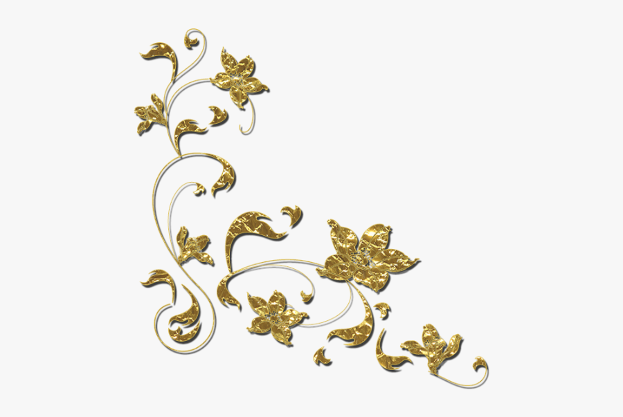 Golden Floral Border Transparent Background Png - Transparent Background Gold Border, Transparent Clipart