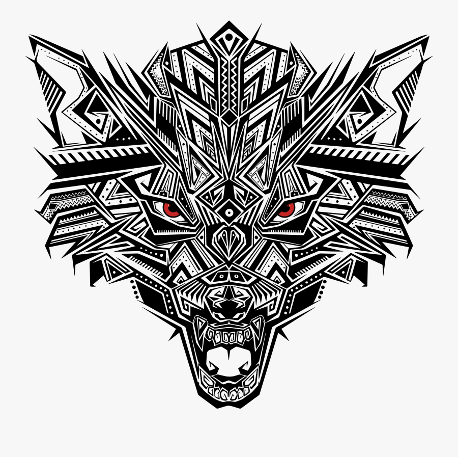 Black Abstract Puzzle Wolf Head Png Download - Shippeitaro, Transparent Clipart