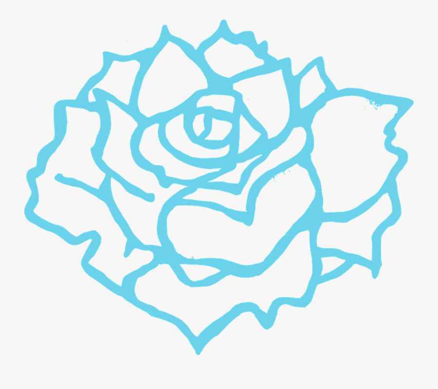 Blue Flower Clipart Abstract - Rose Black And White Clipart, Transparent Clipart