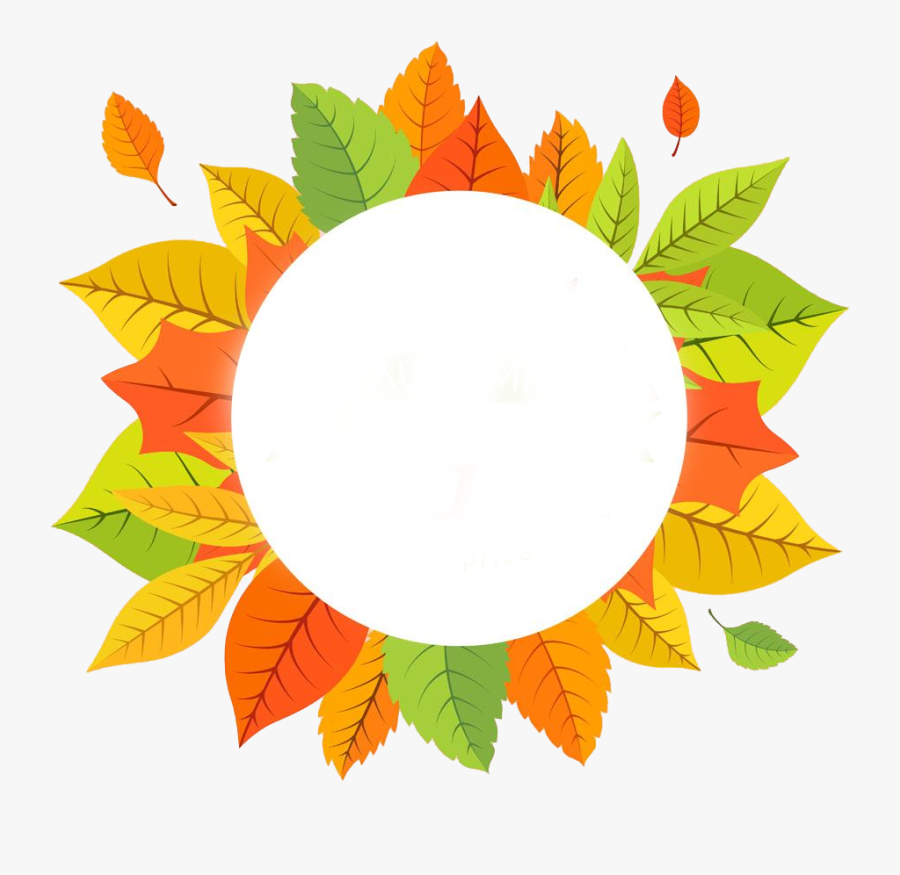 Maple Leaf Autumn Yellow - Transparent Fall Leaves Circle, Transparent Clipart