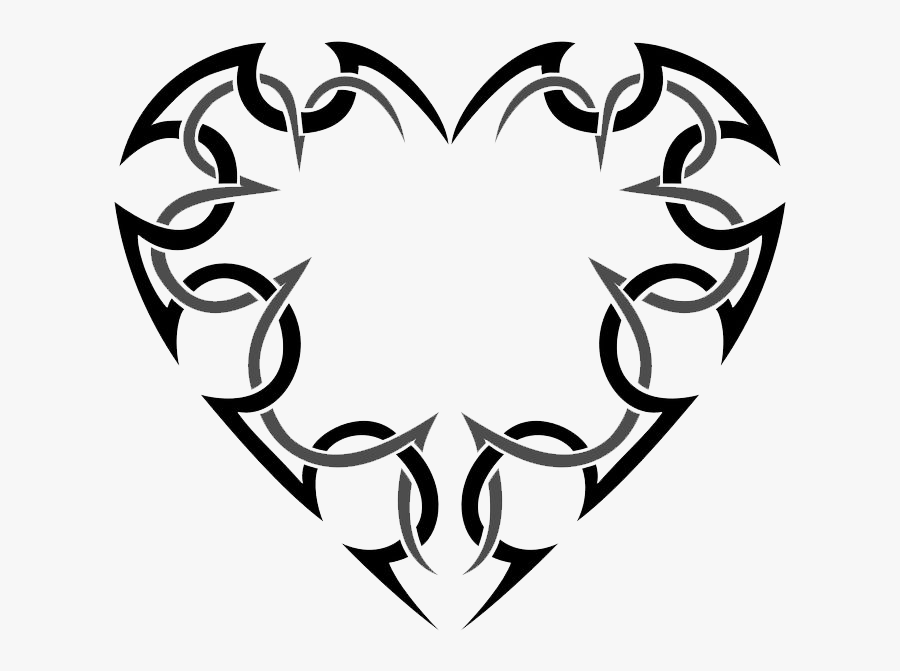 Heart Tattoos - Tribal Heart Tattoo Png, Transparent Clipart