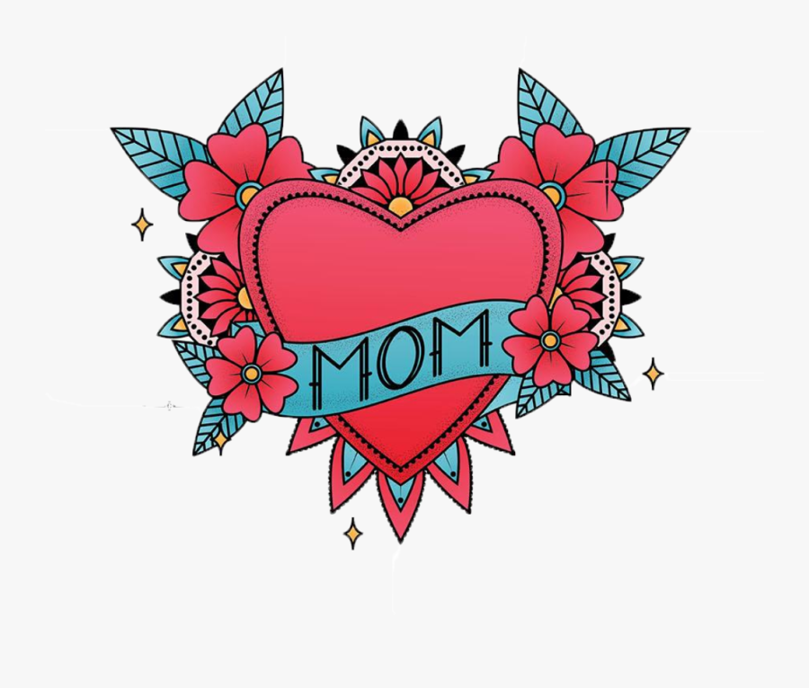 Mom Heart In Color Heart- - Clip Art, Transparent Clipart