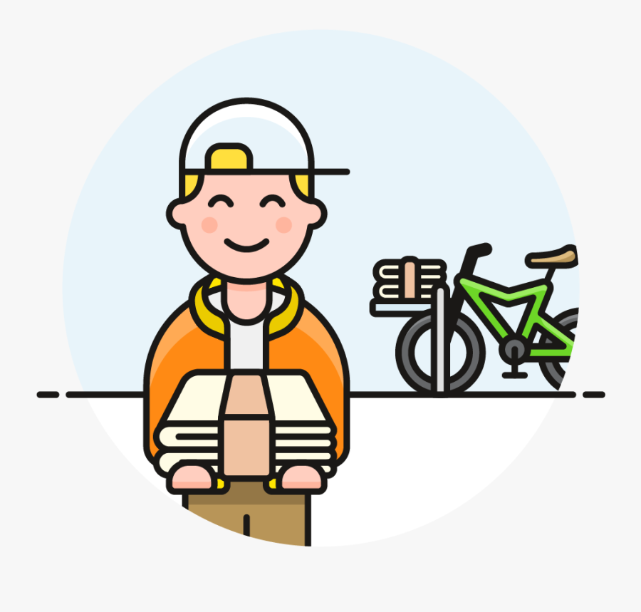 44 Newspaper Delivery Male Caucasian - Cartoon, Transparent Clipart