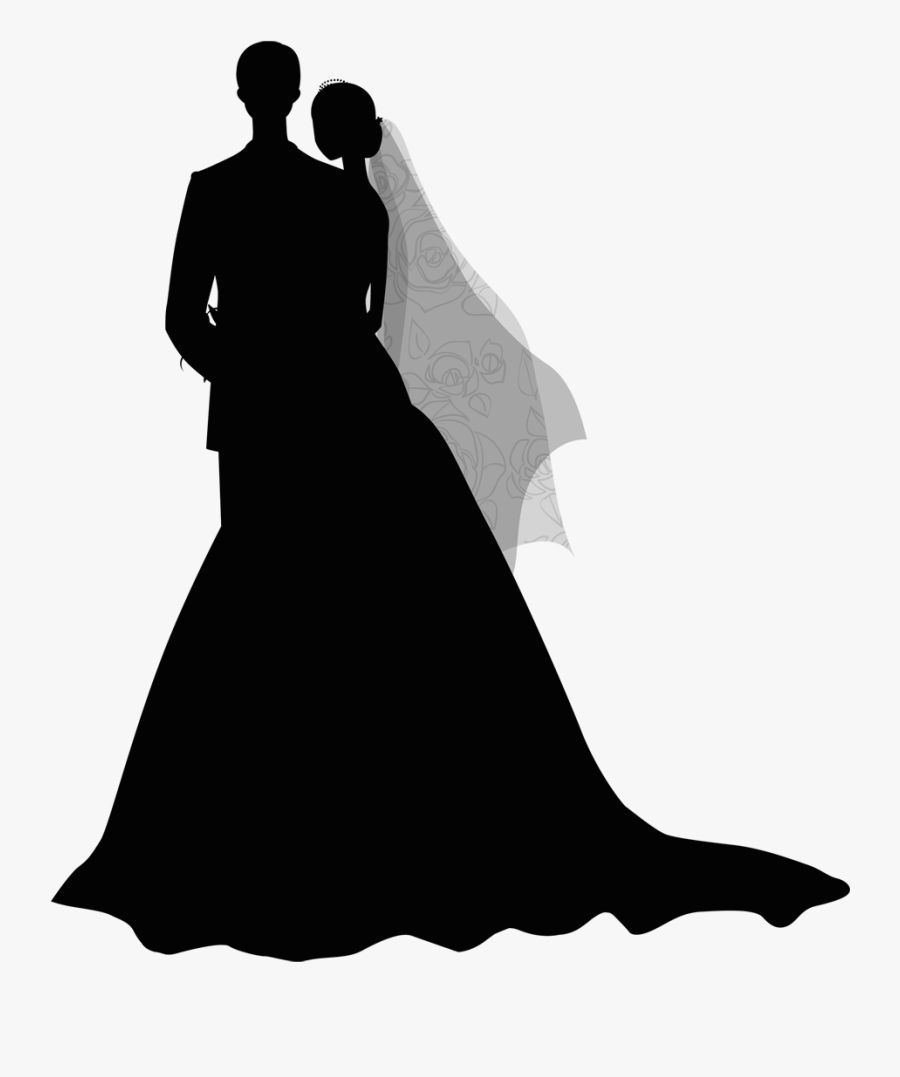 Bridegroom Woman Silhouette - رسمة عروسين, Transparent Clipart