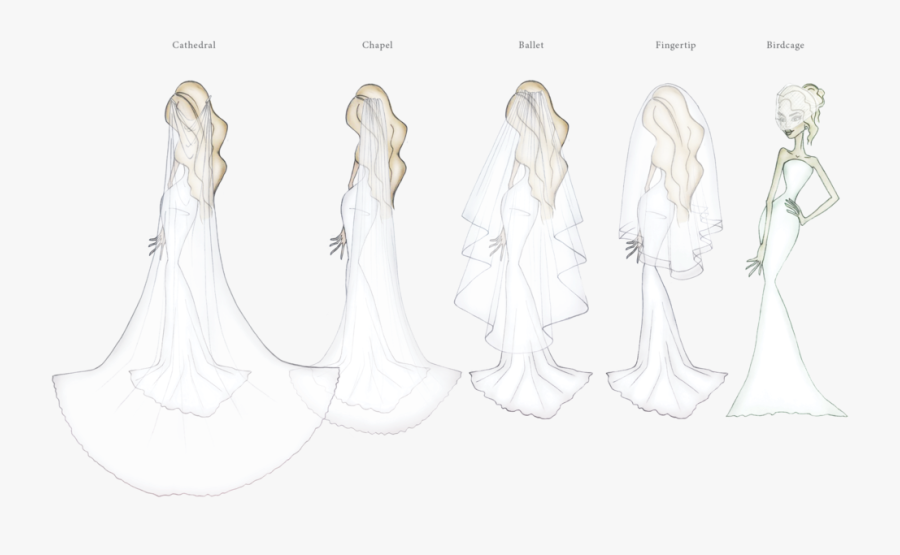 Confidence Drawing Bridal Dress - Sketch, Transparent Clipart