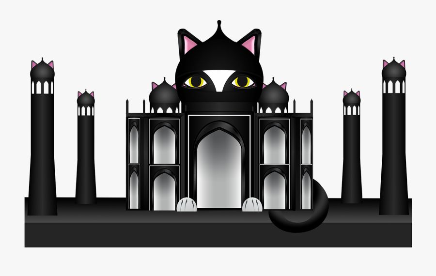While Visiting The Taj Mahal, Like Many A Cat, Ninjacat - Illustration, Transparent Clipart