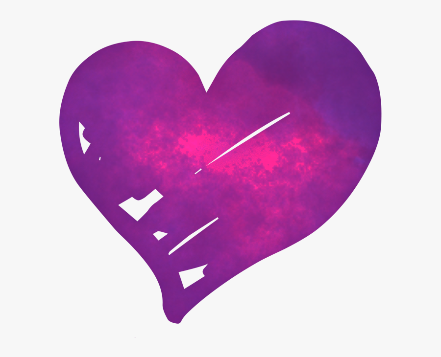 Transparent Heart Doodle Clipart - Transparent Background Purple Heart Clipart, Transparent Clipart