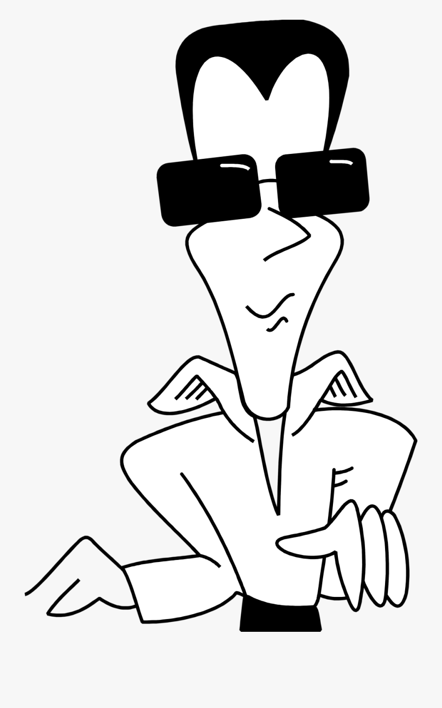 Collection Of Drawing - Cool Guy Cartoon Black And White, Transparent Clipart