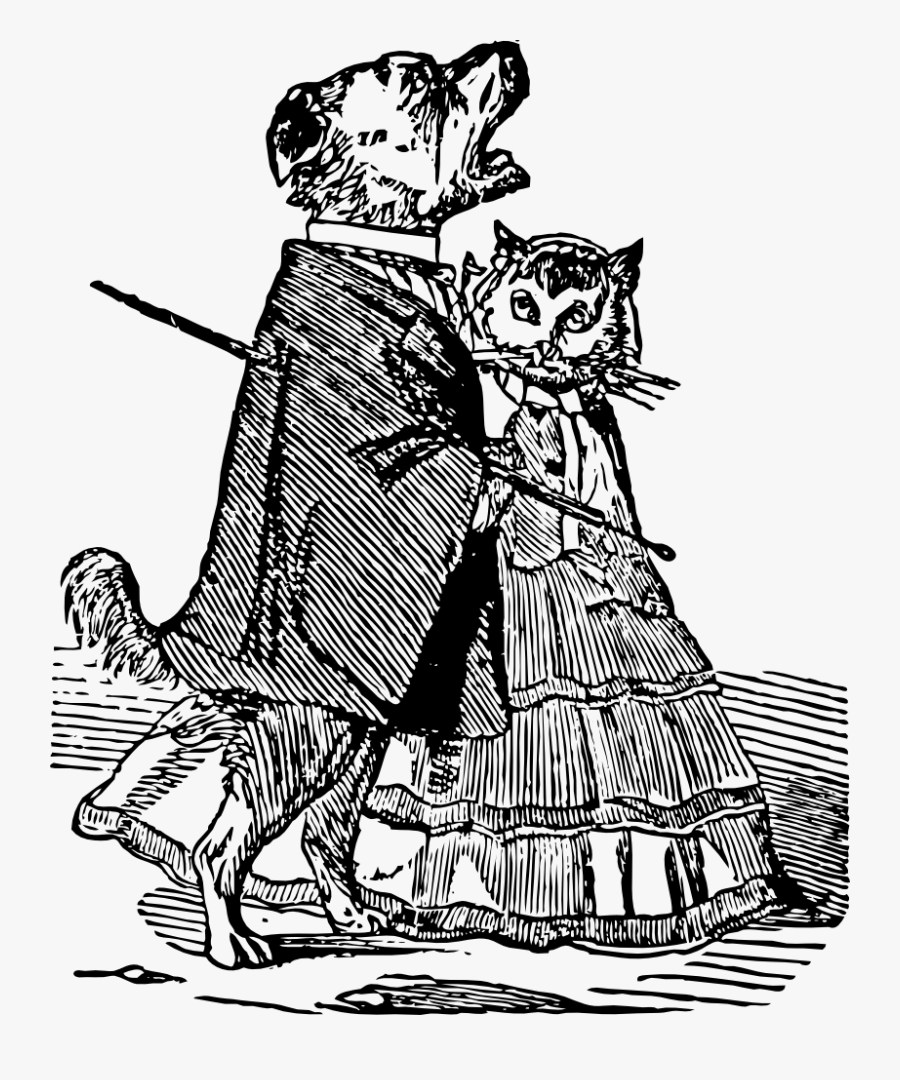 A Dog And A Cat - Public Domain Dogs In Fall Art, Transparent Clipart