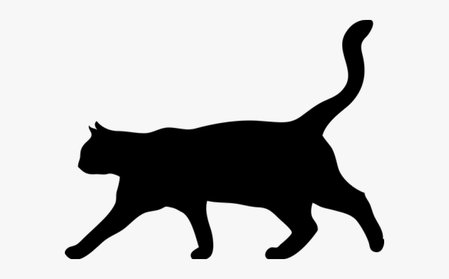 Silhouette Clipart Cat - Silhouette Cat Clipart Black And White, Transparent Clipart