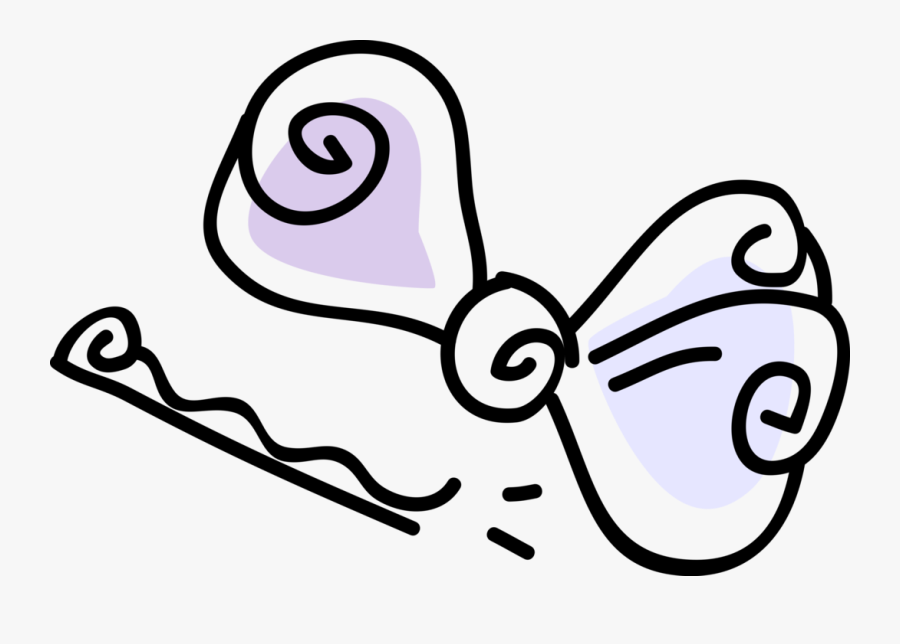 Vector Illustration Of Hair Ribbon Bow And Bobby Pin, Transparent Clipart