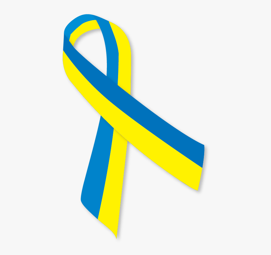 Blue And Yellow Ribbon Ua - Blue And Yellow Ribbon Png, Transparent Clipart