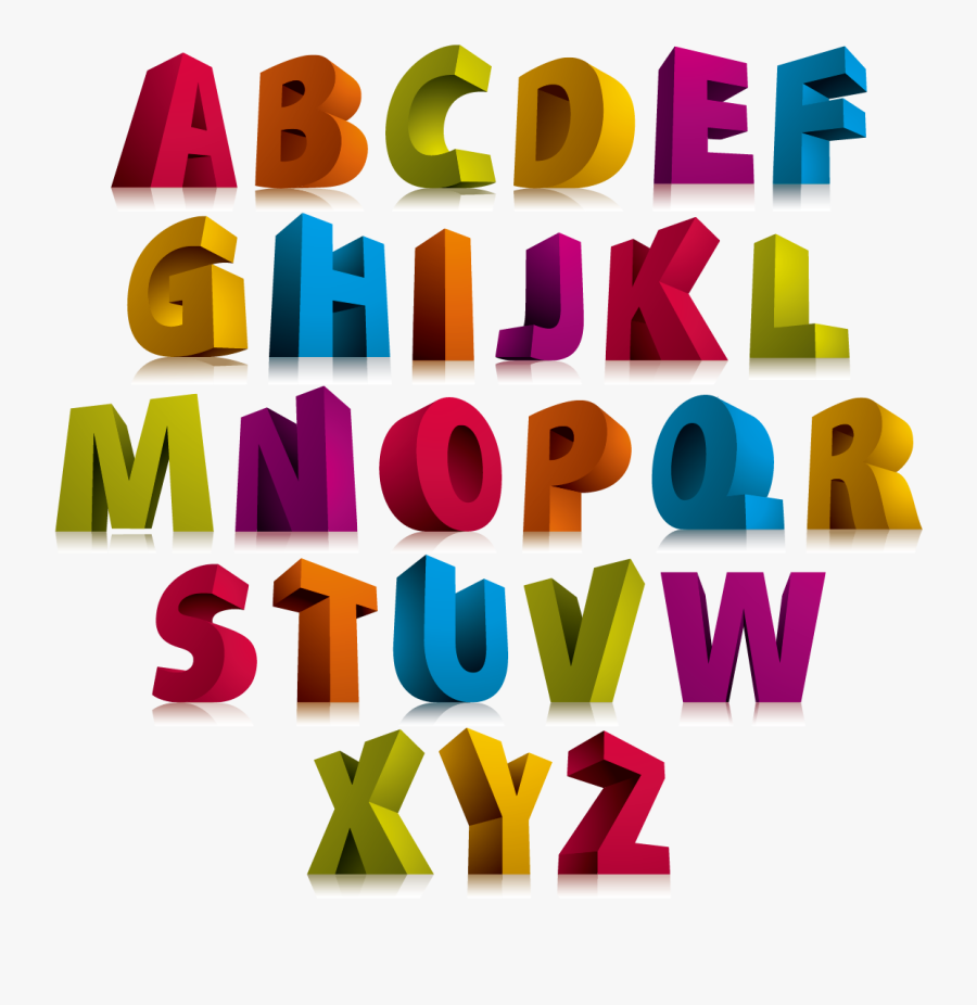 D Alphabet Png - Letras En 3d De Colores, Transparent Clipart