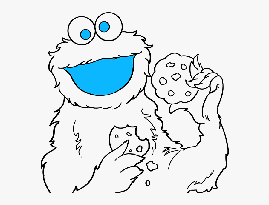 How To Draw Cookie Monster From Sesame Street - Easy To Draw Cookie Monster, Transparent Clipart