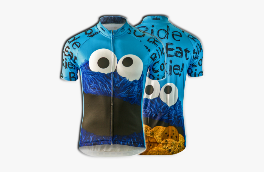 Cookie Monster "ride Bike Eat Cookie - Cookie Monster Cycling Shirt, Transparent Clipart