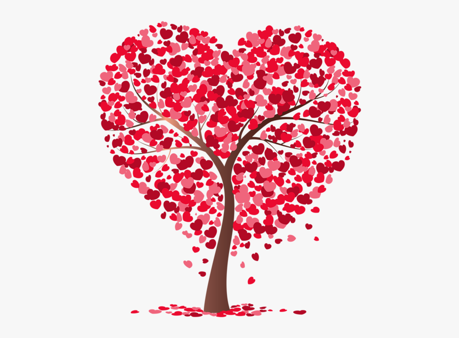 Clipart Tree Valentines Day - Heart Tree Transparent Background, Transparent Clipart