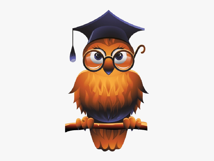 Transparent Teacher Owl - Cartoon Owl Professor, Transparent Clipart