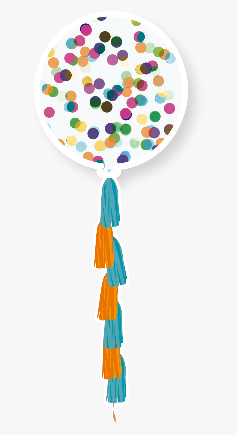 Globo 36 Borla Y Confeti , Transparent Cartoons - Balloon With Tassel Png, Transparent Clipart