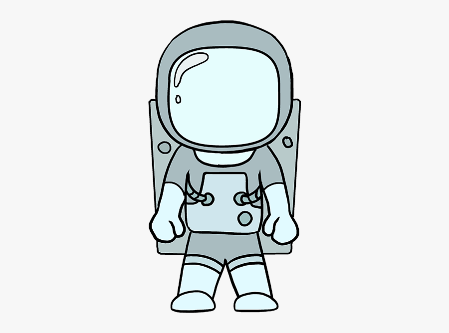 How To Draw Astronaut - Astronaut In Space Drawing Easy, Transparent Clipart