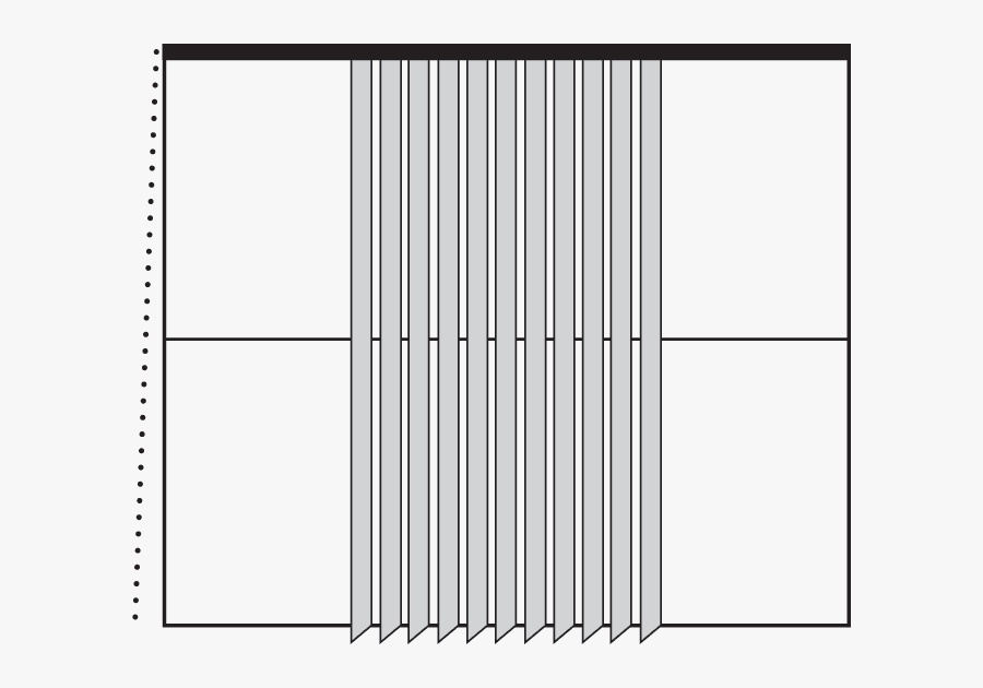 Drawing Blind Center Split - Center Stack Vertical Blinds, Transparent Clipart