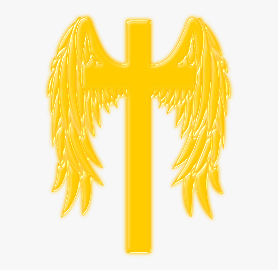 This Png File Is About Winged , Wings , Jesus , Angel - Cross, Transparent Clipart