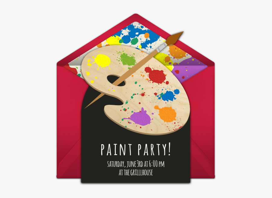 Sip And Paint Invitation, Transparent Clipart
