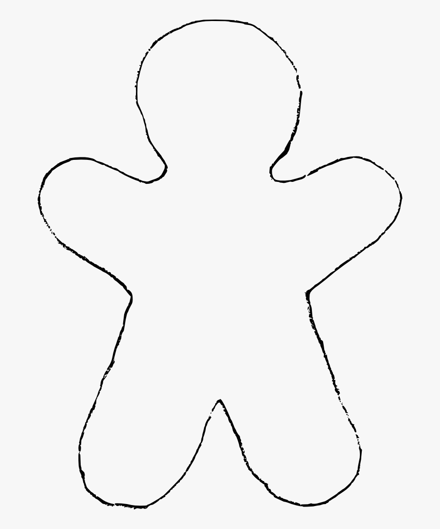 Gingerbread Clipart Outline - Gingerbread Man Drawing Outline, Transparent Clipart