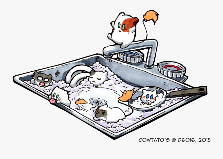 Daily Newf Weasyl - Washing Dishes Clipart Transparent, Transparent Clipart