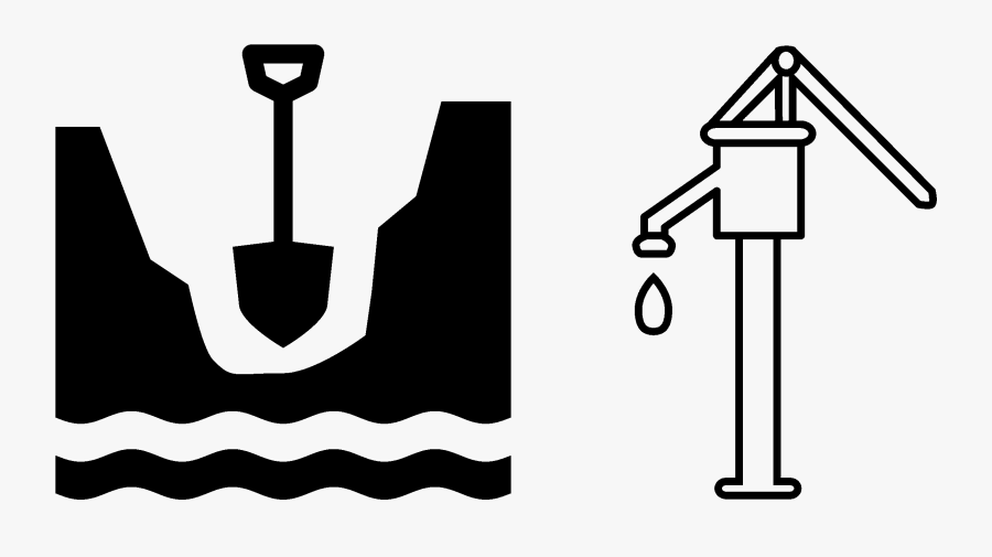 Hand Pump Black And White, Transparent Clipart